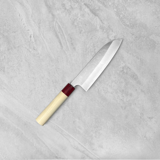 Masakage Yuki White #2 Nashiji Santoku 170mm