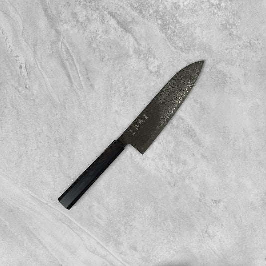 Hatsukokoro Saihyo Kurozome SG2 Damascus Santoku 180mm (by Yauji)